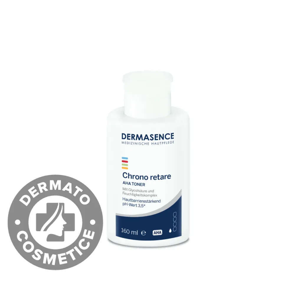 Toner exfoliant bland pentru ten matur cu acizi din fructe Chrono Retare AHA 50+, 160ml, Dermasence