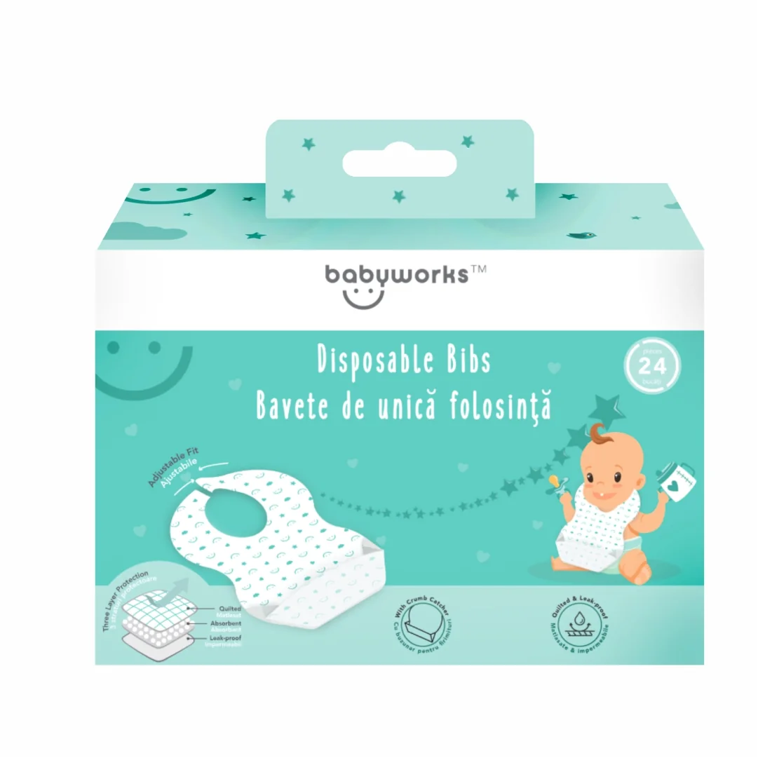 Bavete de unica folosinta, 24 bucati, Baby Works