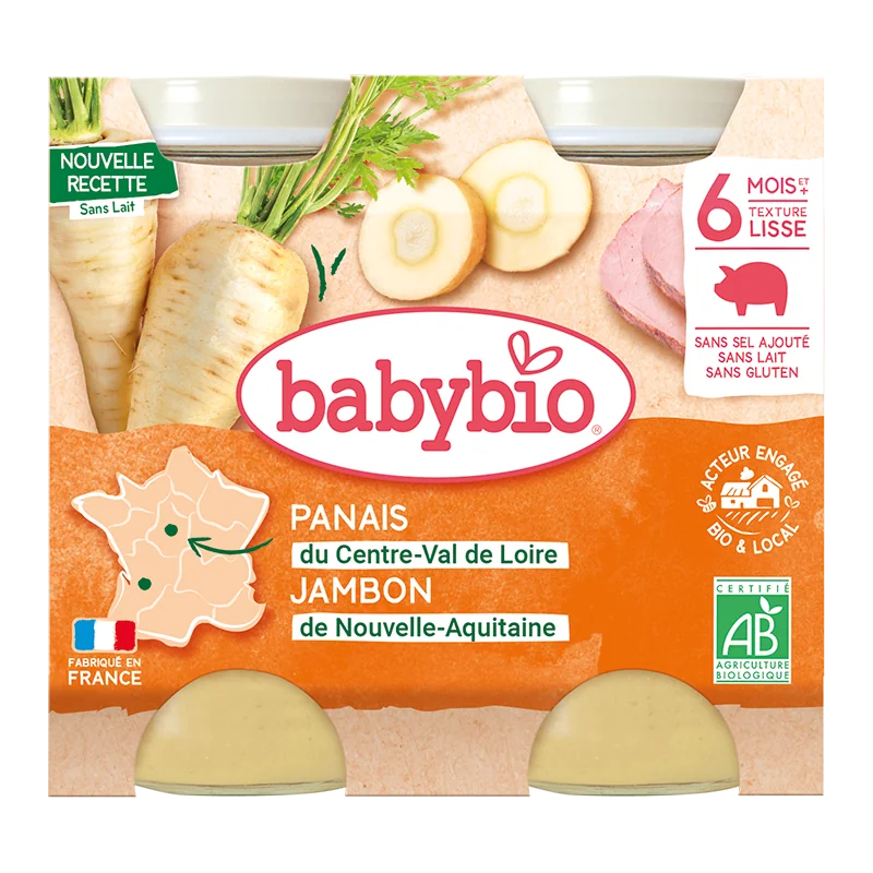 Piure din pastarnac si jambon de Correze, 2 x 200g, BabyBio