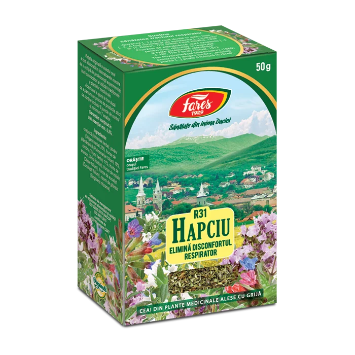Ceai Hapciu elimina disconfortul respirator, 50g, Fares