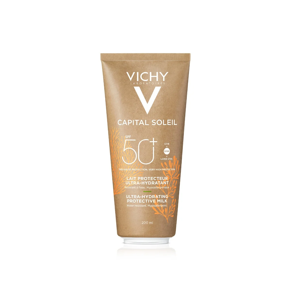 Lapte pentru protectie solara SPF 50+ pentru fata si corp conceput sustenabil Capital Soleil, 200ml, Vichy