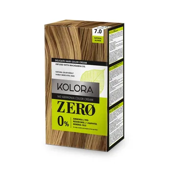 Vopsea de par Kolora Zero 7.0 Natural Blonde, 60ml, Aroma 