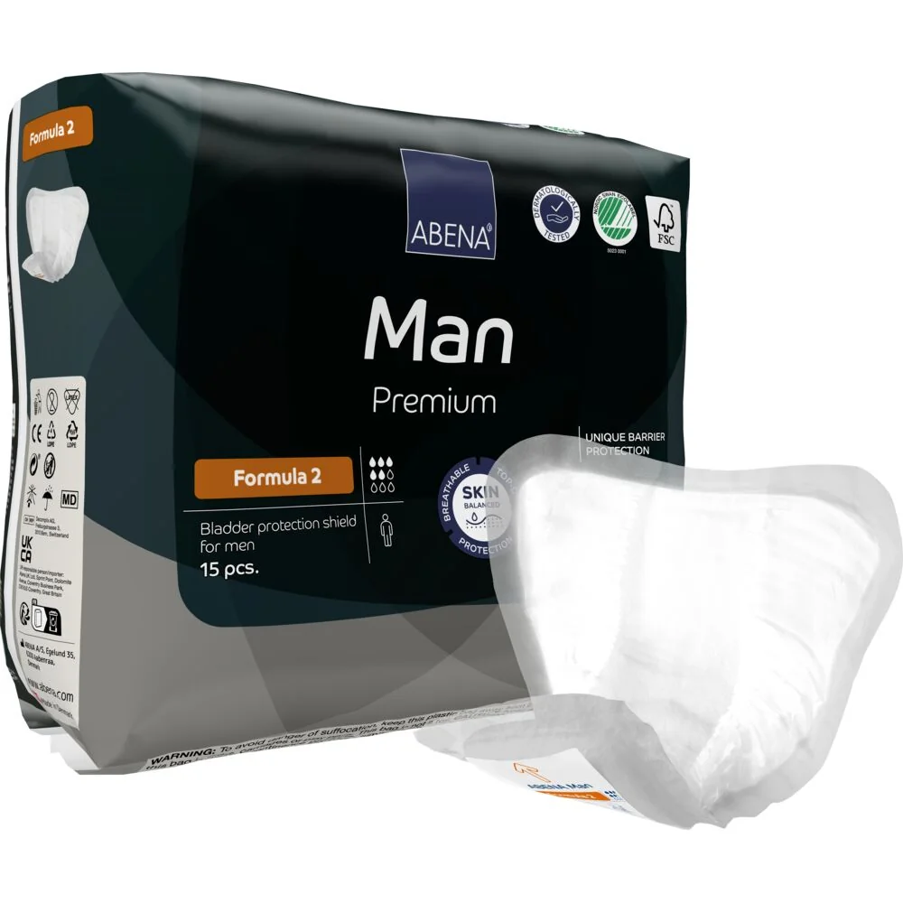 Absorbante masculine Premium Man Formula 2 cu absorbtie 700ml, 15 bucati, Abena
