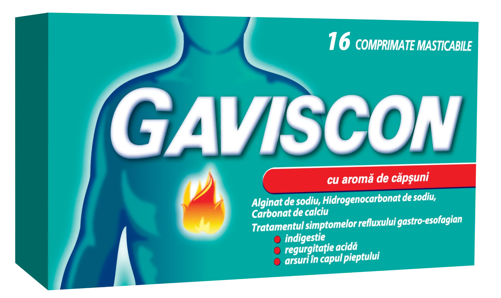 Gaviscon cu aroma de capsuni, 16 comprimate masticabile, Reckitt Benckiser