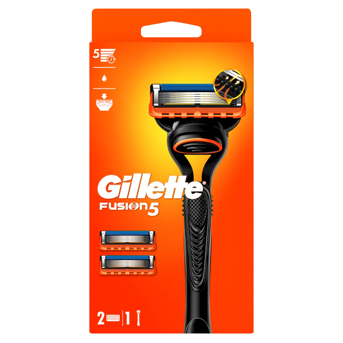 Aparat de ras pentru barbati Fusion5 + rezerva, 1 bucata, Gillette