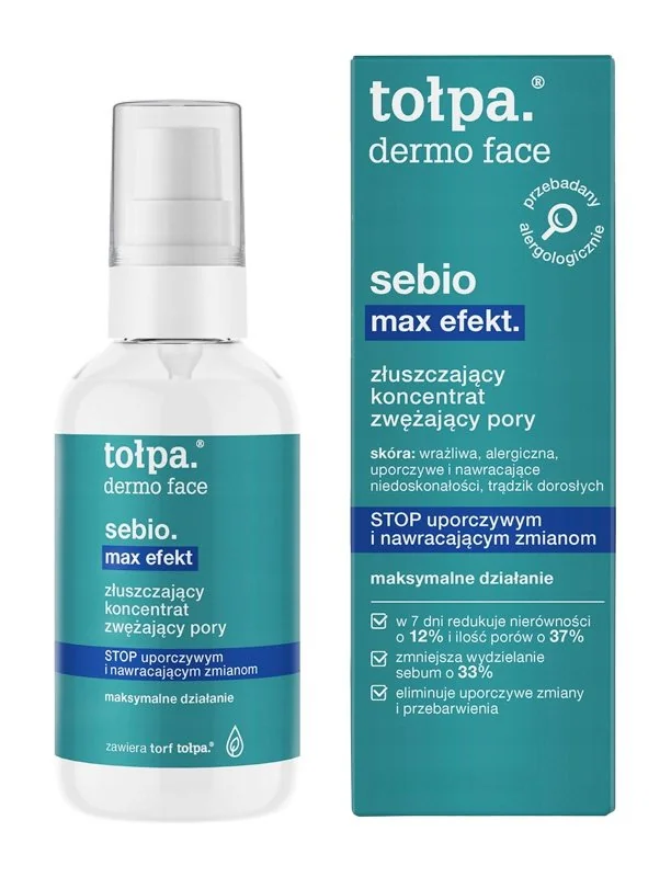 Concentrat tonic exfoliant pentru micsorarea porilor Dermo Face Sebio Max Efekt, 75ml, Tołpa