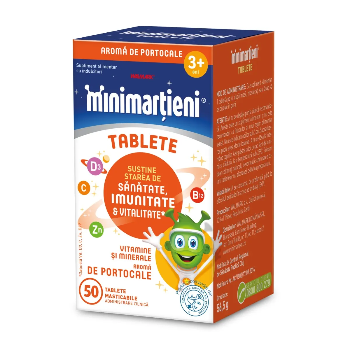Minimartieni imunactiv portocale, 50 tablete, Walmark