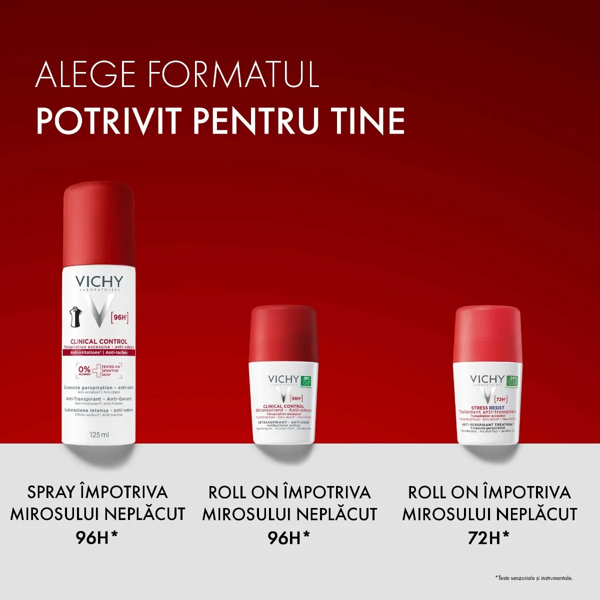 Antiperspirant impotriva mirosurilor neplacute 96H Clinical Control, 125ml, Vichy