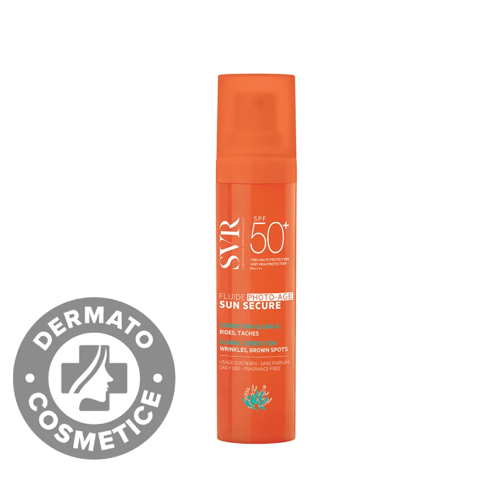 Crema cu textura fluida pentru protectie solara SPF50+ Sun Secure Photo-Age, 40ml, SVR