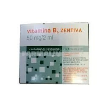 Vitamina B6 50mg/2ml, 5 fiole, Zentiva