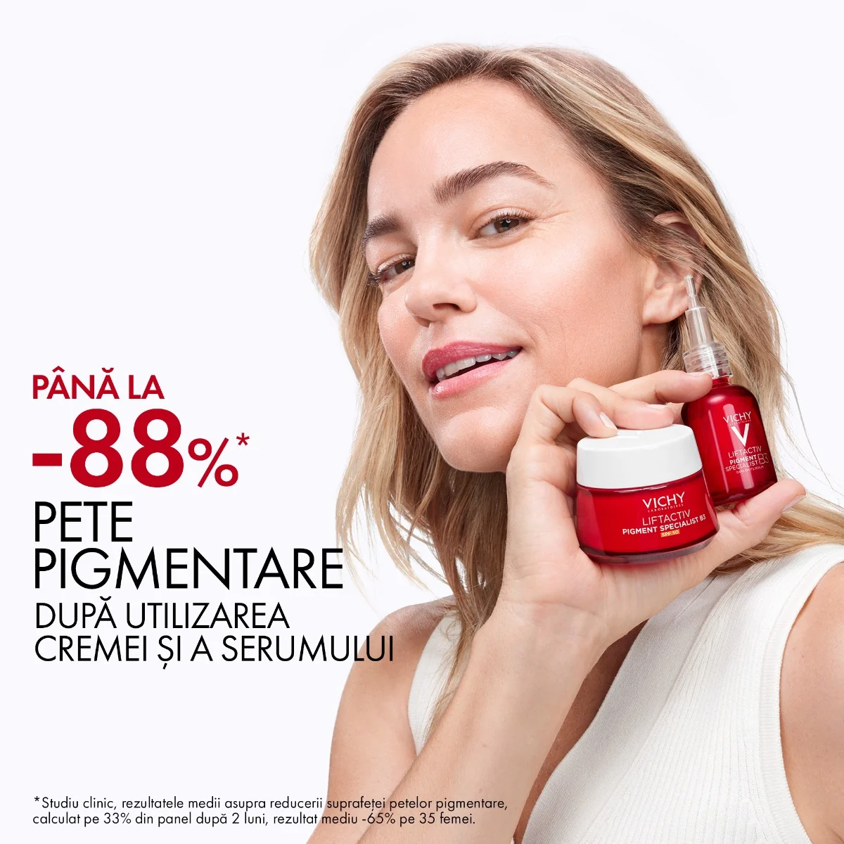 Crema de zi pentru corectarea tenului cu pete pigmentare B3 Liftactiv Specialist SPF50, 50ml, Vichy