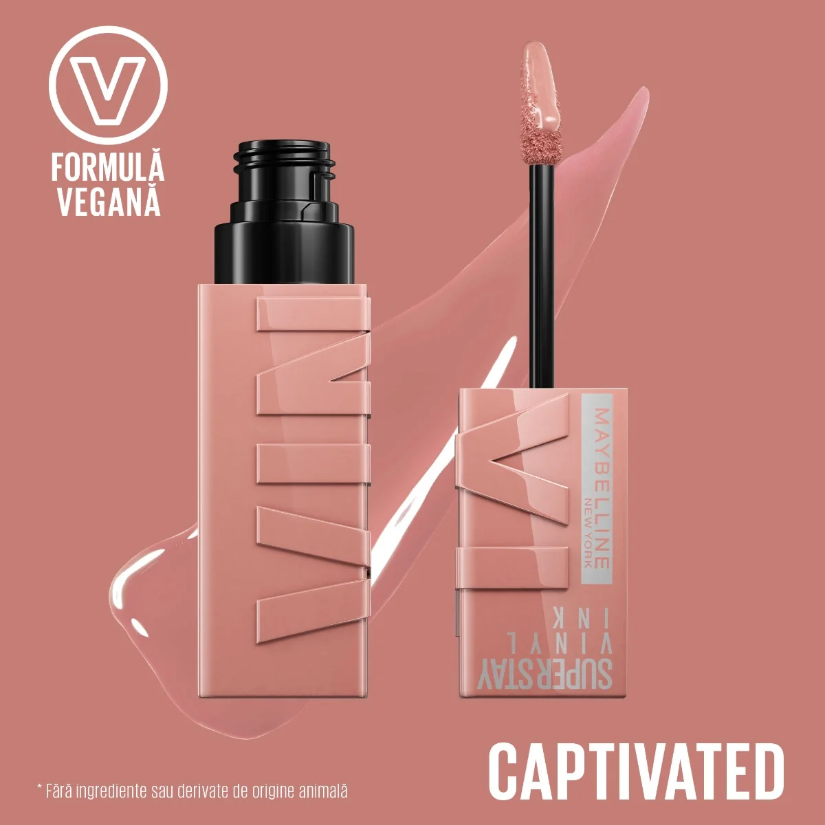 Ruj lichid rezistent cu stralucire de vinil SuperStay Vinyl Ink 95 Captivated, 4.2ml, Maybelline