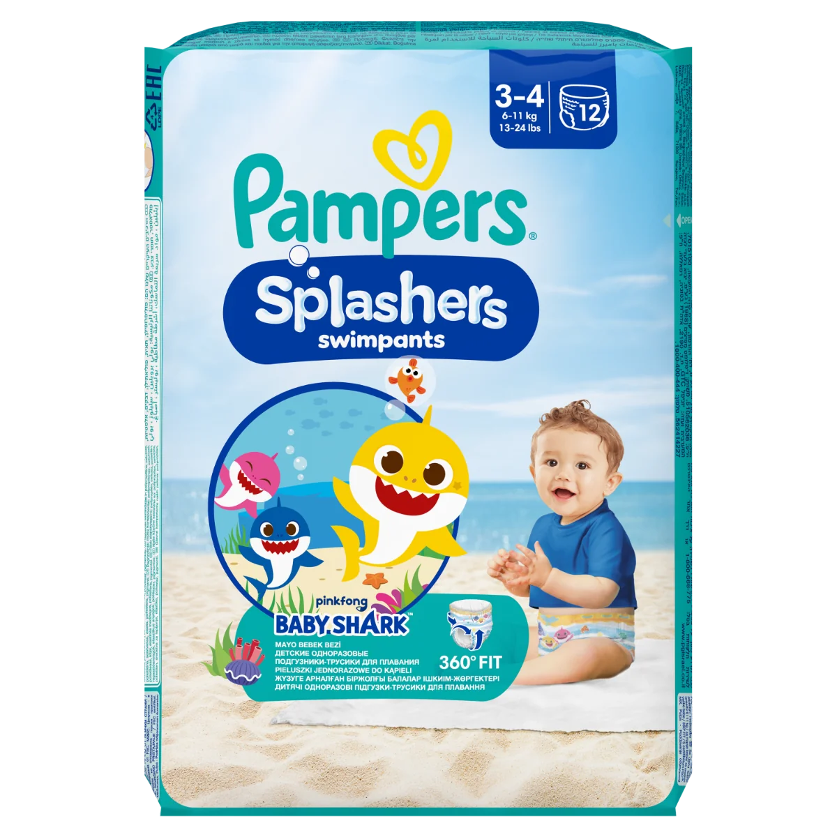 Scutece chilotel pentru apa Marimea 3-4 6-11kg, 12 bucati, Pampers