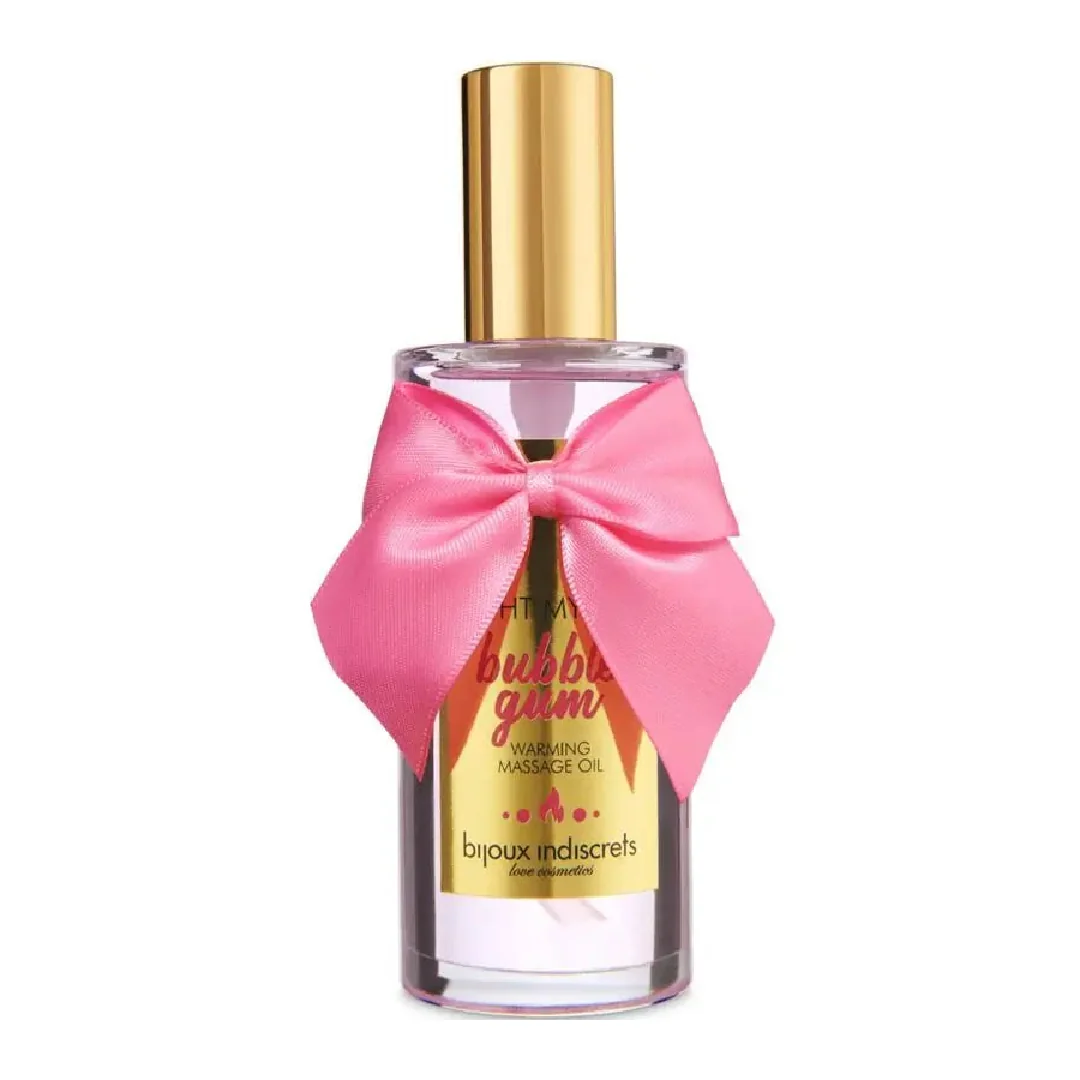 Ulei de masaj cu efect de incalzire Light My Fire Bubblegum, 100ml, Bijoux Indiscrets 