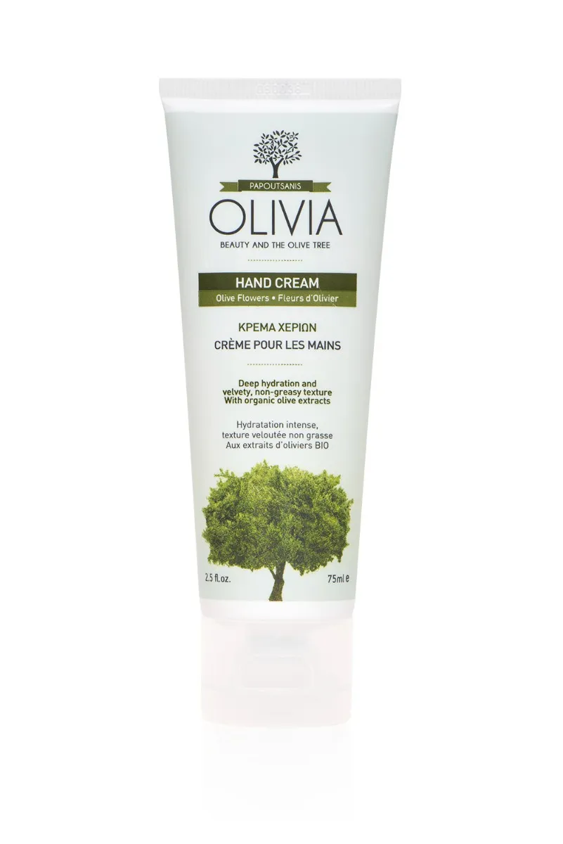 Crema de maini hidratanta din flori de masline Beauty & The Olive Tree, 75ml, Olivia