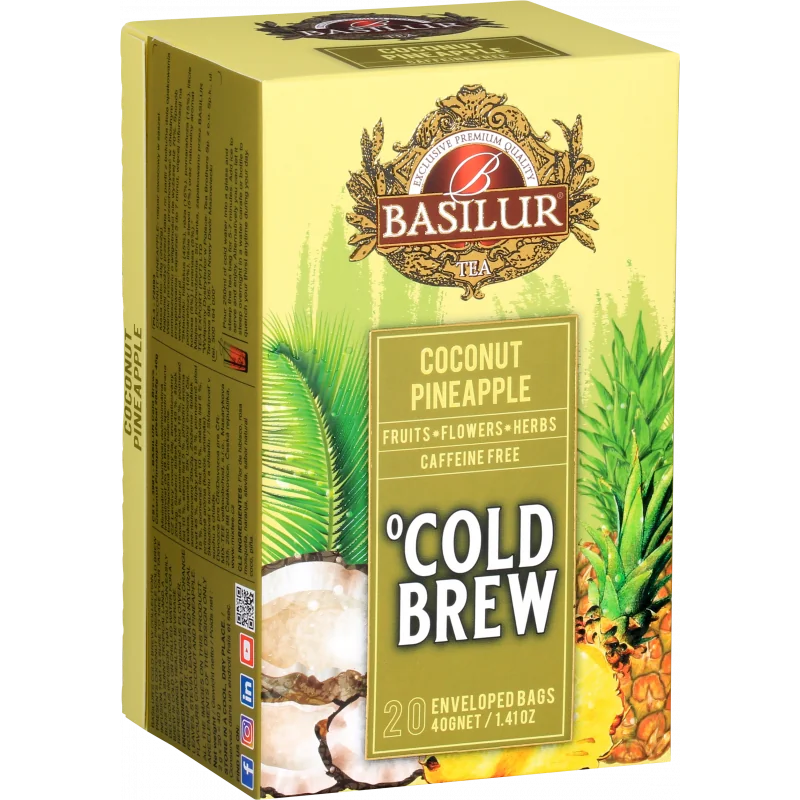 Ceai asortat Coconut & Pineapple, 20 plicuri, Basilur