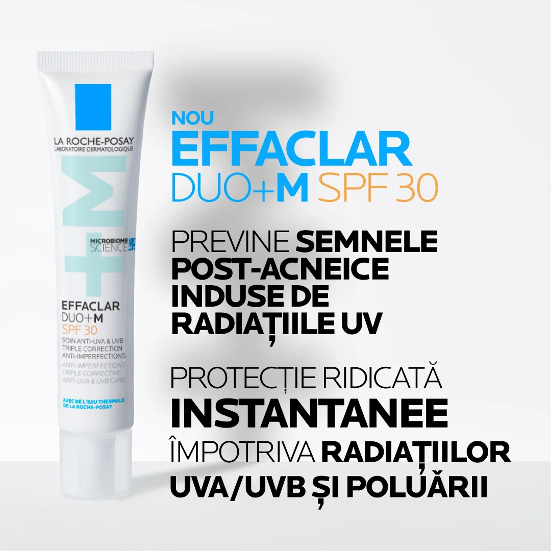 Crema triplu-corectoare anti-Imperfectiuni pentru tenul gras cu tendinta acneica SPF30 Effaclar DUO +M, 40ml, La Roche-Posay