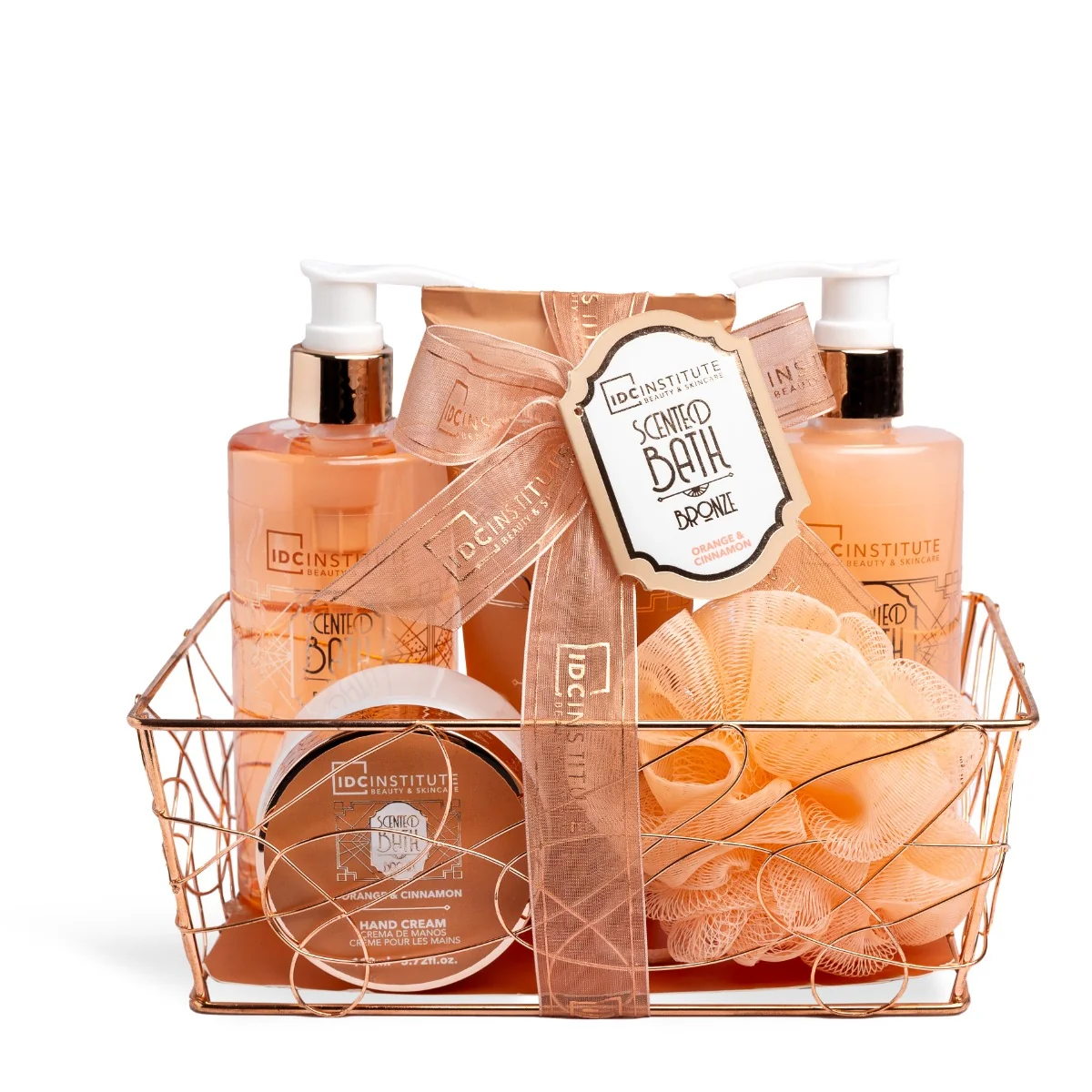 Set de baie in suport metalic Scented Bronze, 5 piese, IDC Institute