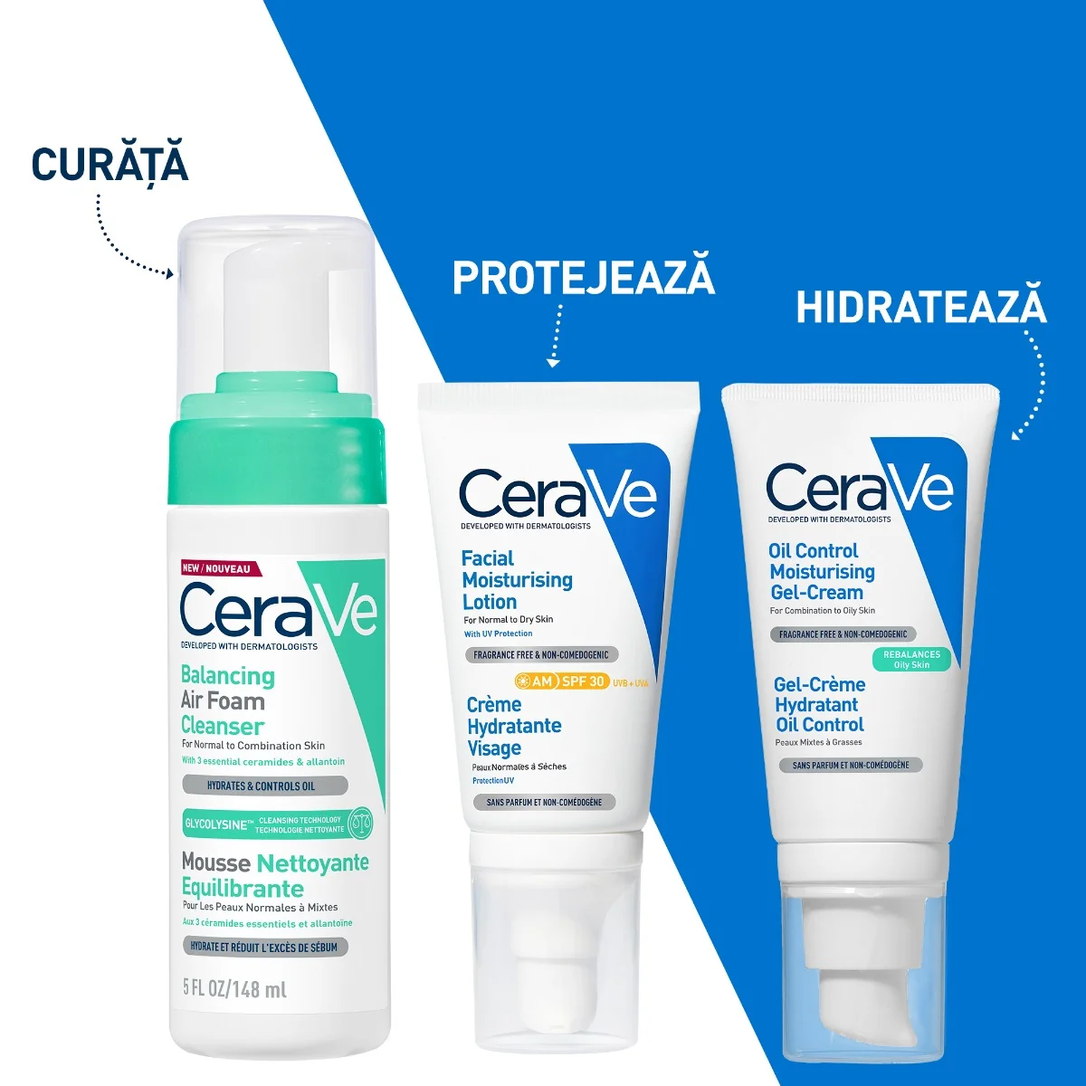 Spuma de curatare reechilibranta pentru ten normal si mixt, 148ml, CeraVe