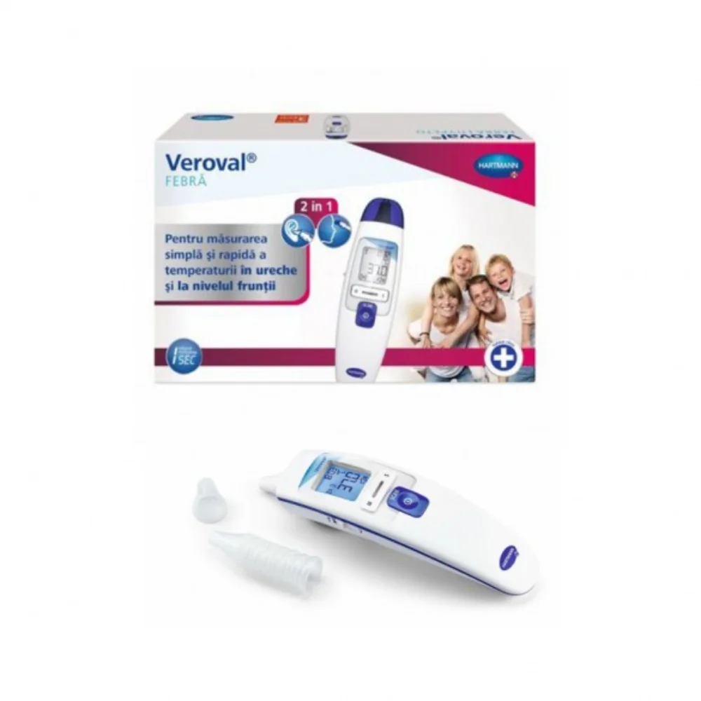 Termometru 2 in 1 pentru frunte si ureche Veroval, 1 bucata, Hartmann