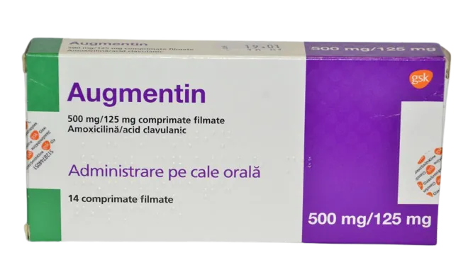 Augmentin 500 mg/125 mg, 14 comprimate, Gsk 