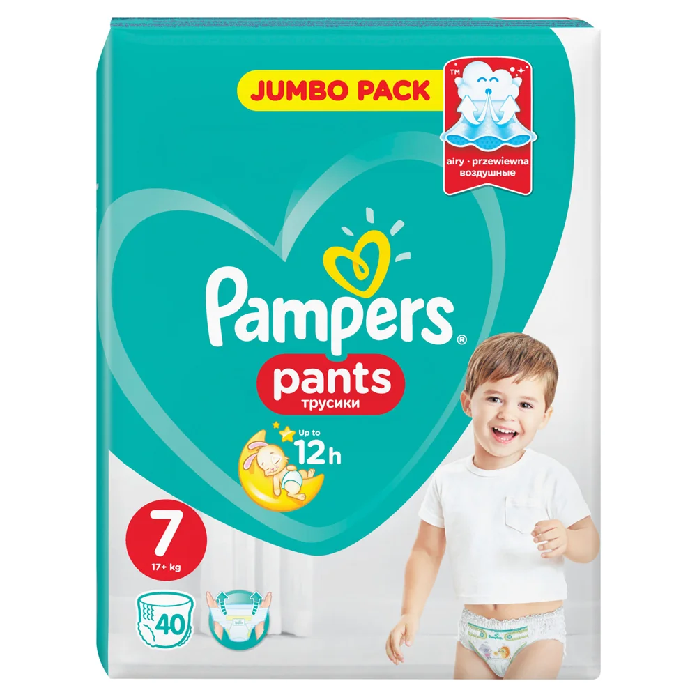 Scutece-chilotel Pants Jumbo Pack, Marimea7, +17kg, 40bucati, Pampers