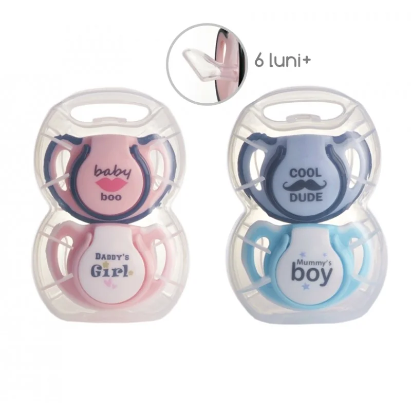 Set suzete ortodontice din silicon in cutie sterilizare 6+ Baby, 2 bucati, Minut