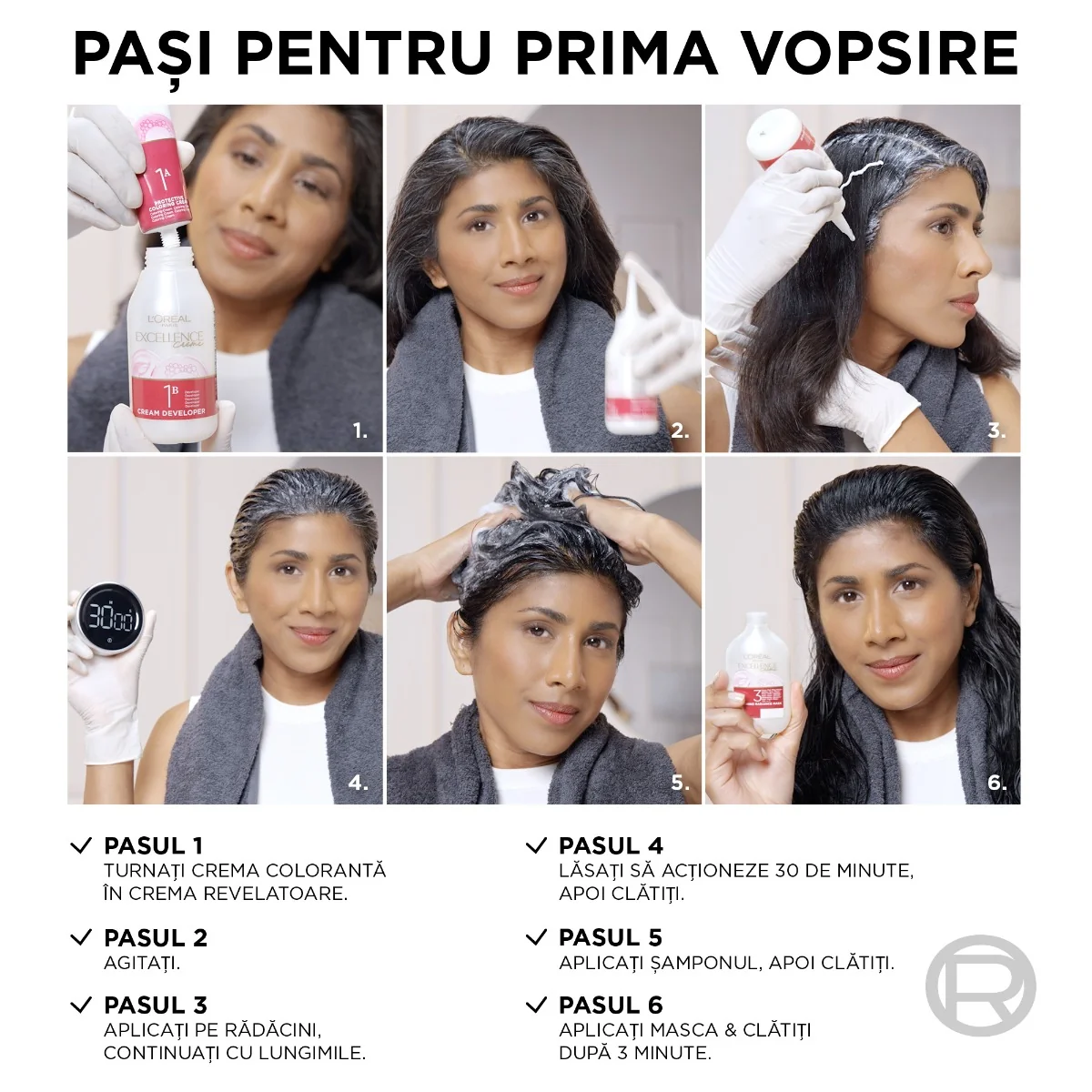 Vopsea de par permanenta Excellence Creme 300 Saten Inchis Profund Natural, 192ml, L'Oreal Paris