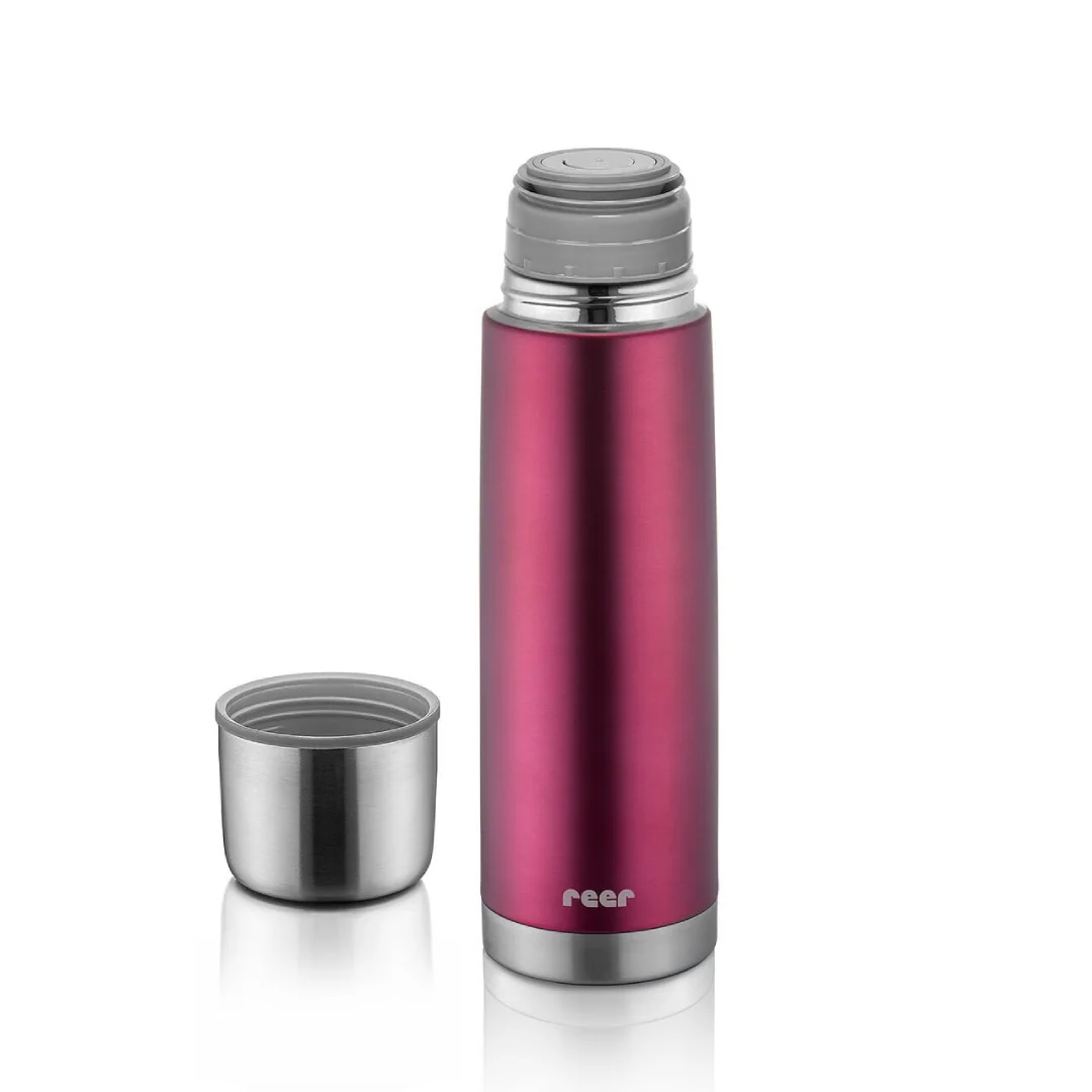 Termos din otel inoxidabil vidat Colour Cup Rosu, 500ml, Reer