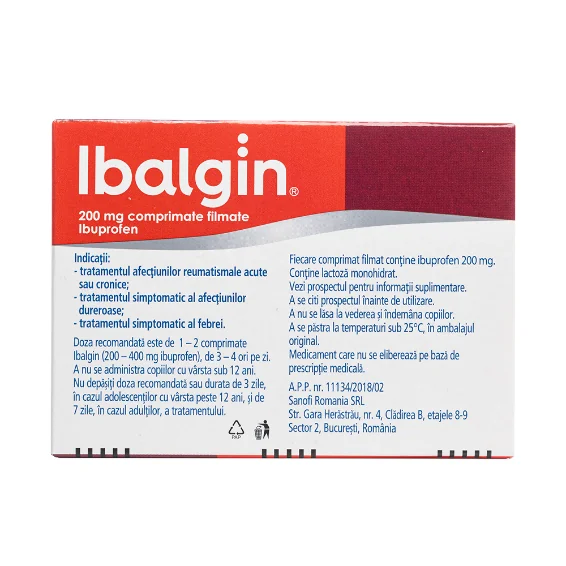 Ibalgin 200mg, 12 comprimate filmate, Sanofi