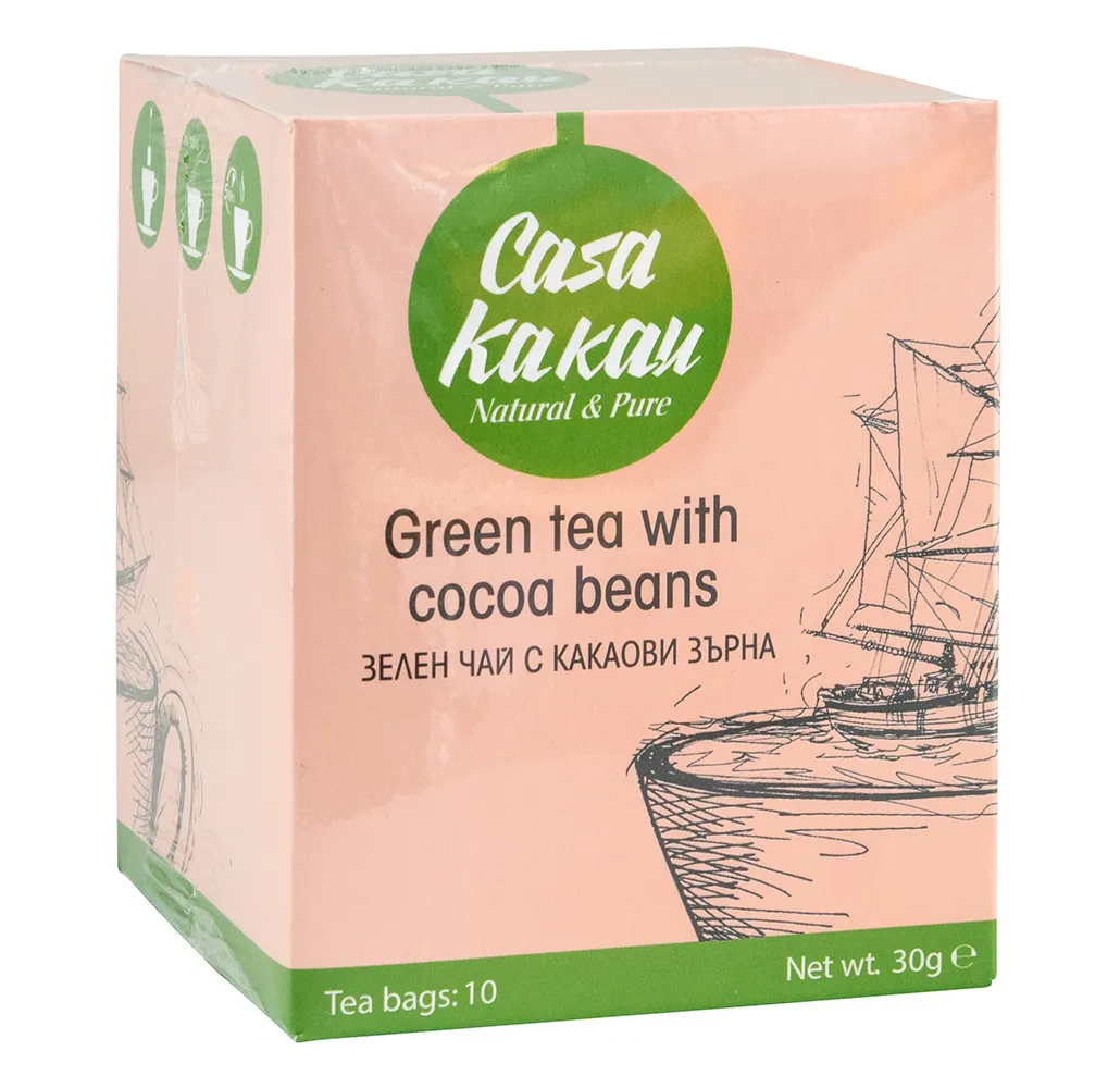 Ceai verde cu boabe de cacao, 30g, Casa Kakau