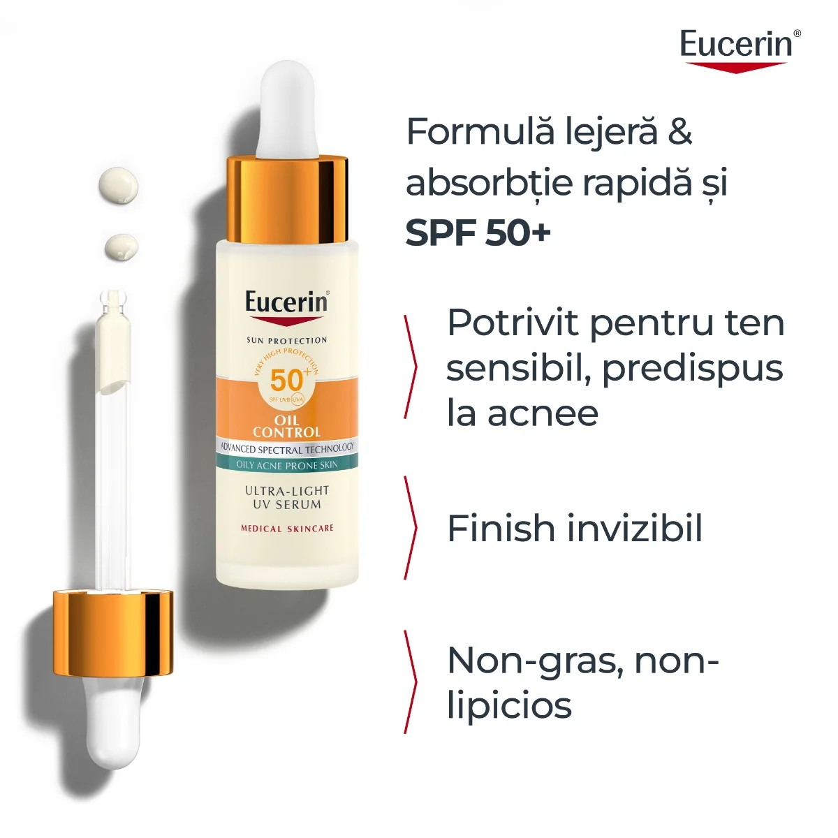 Serum Sun Oil Control SPF 50+, 30ml, Eucerin