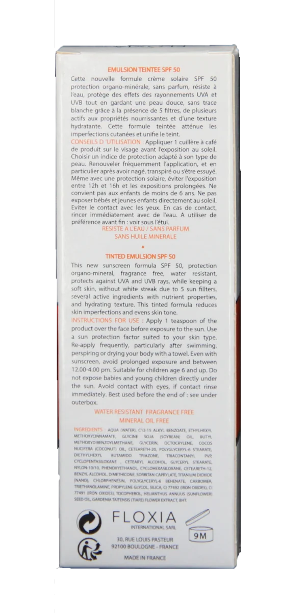 Emulsie cu tenta de portelan SPF50, 50ml, Floxia