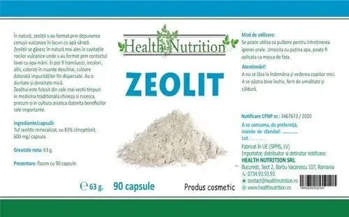 Zeolit, 90 capsule, Health Nutrition
