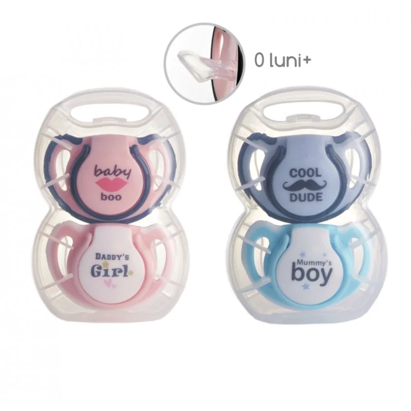 Set 2 suzete ortodontice din silicon in cutie sterilizare 0+ Baby, 1 bucata, Minut