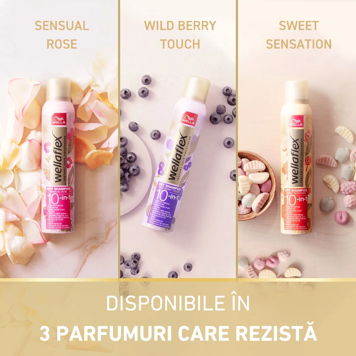 Sampon uscat Wild Berry Touch Wellaflex, 180ml, Wella