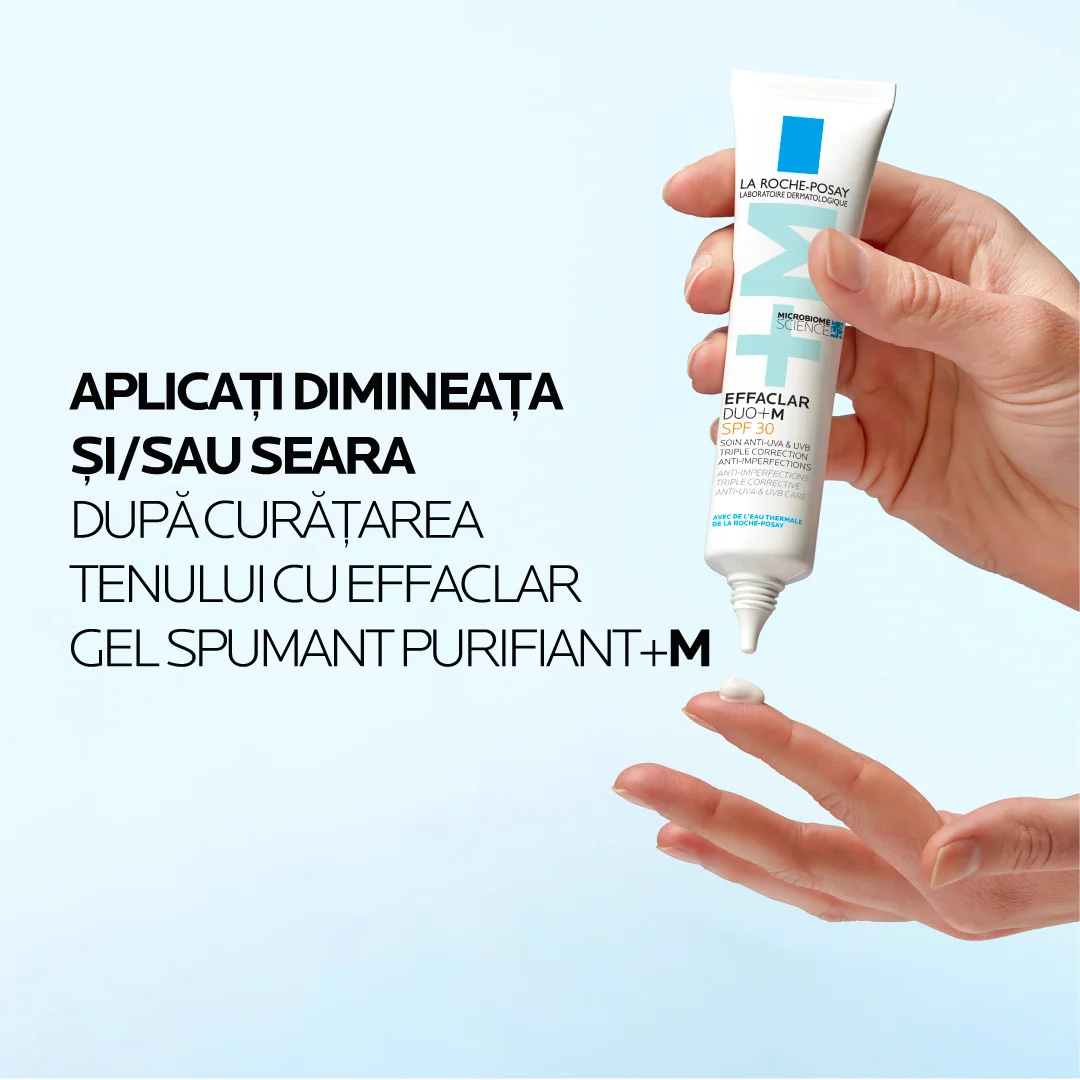Crema triplu-corectoare anti-Imperfectiuni pentru tenul gras cu tendinta acneica SPF30 Effaclar DUO +M, 40ml, La Roche-Posay