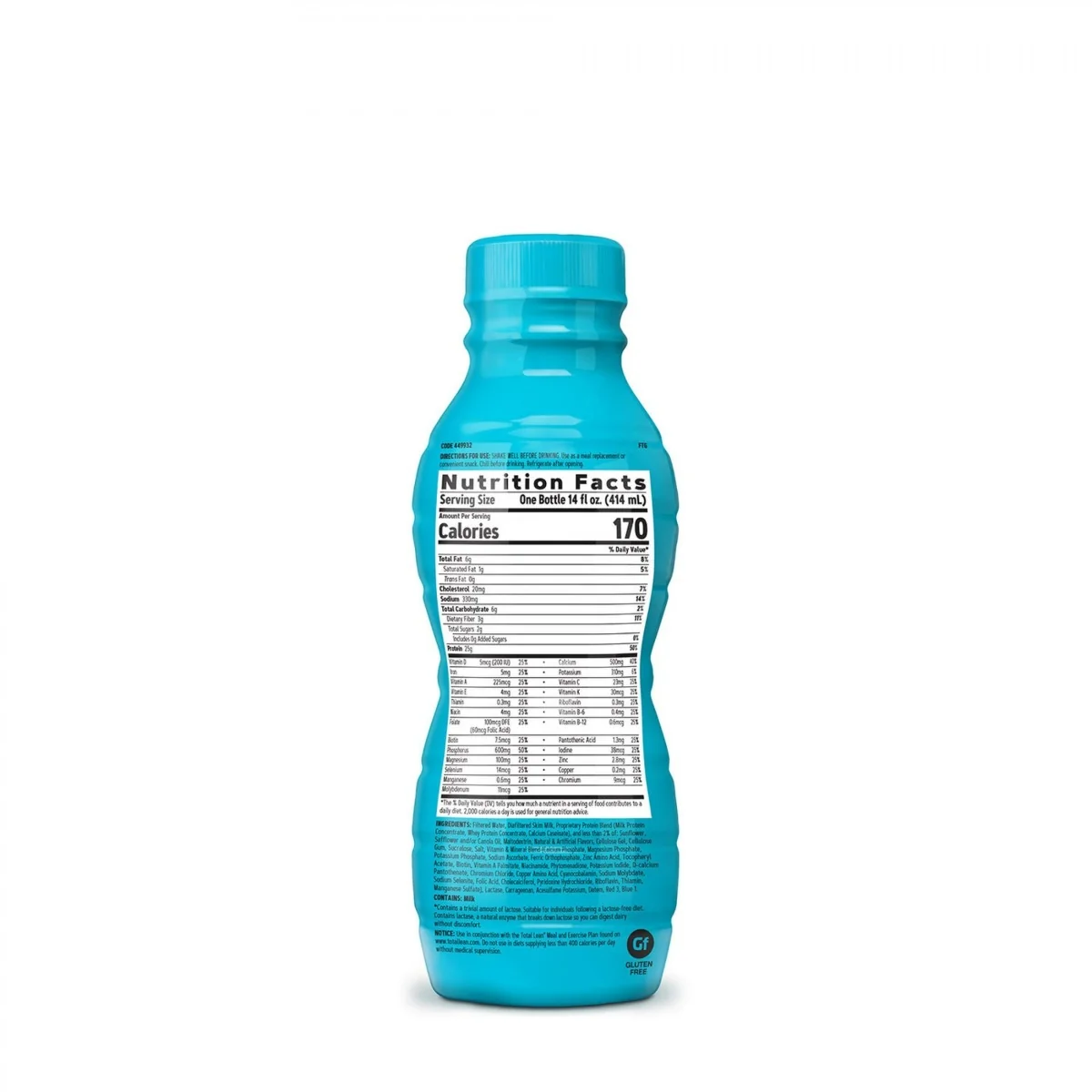 Shake proteic RTD cu aroma de capsuni si frisca, 414ml, GNC Total Lean