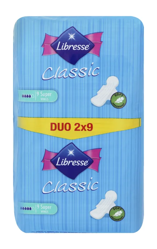 Absorbante Classic Ultra Super Duo, 2 x 9 bucati, Libresse