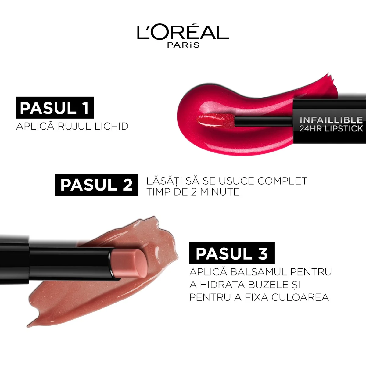 Ruj lichid rezistent la transfer Infaillible 24h 701 Captivated by Cerise, 5.6ml, L'Oreal Paris
