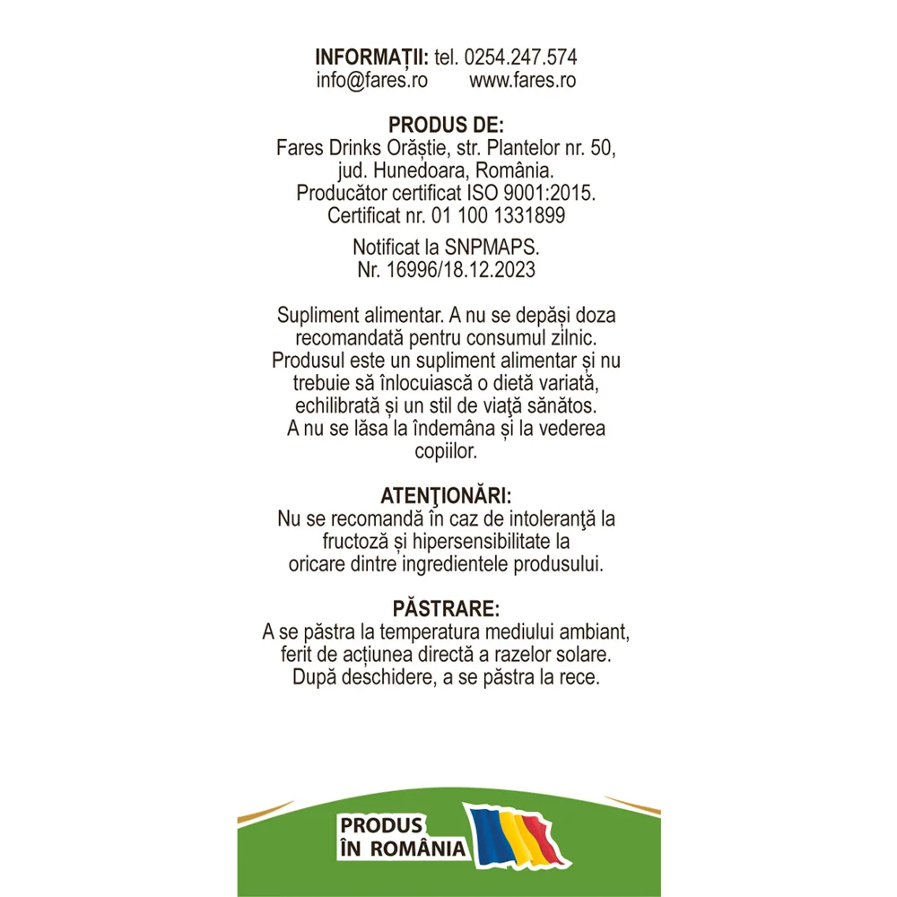 Sirop cu fructoza Hepatofit, 100ml, Fares