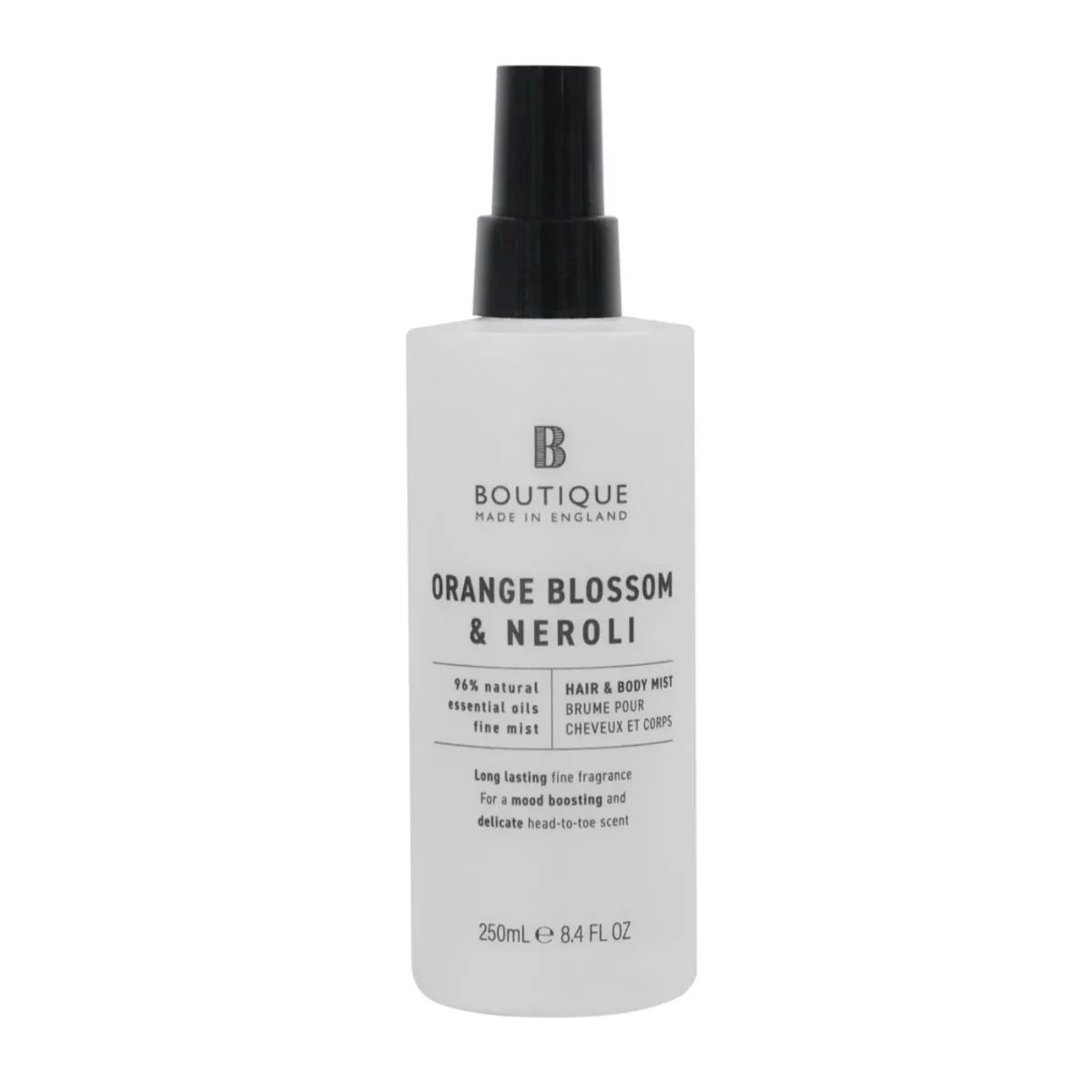 Spray pentru corp si par cu parfum de Flori de portocal & Neroli, 250ml, Boutique