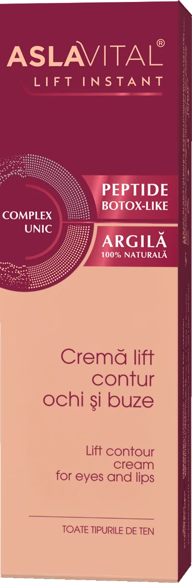 Crema lift pentru contur ochi si buze Lift Instant, 15ml, AslaVital