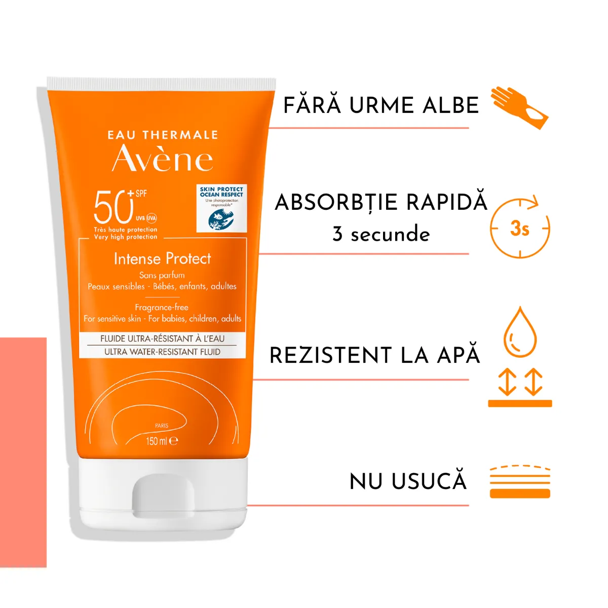 Lotiune pentru protectie solara Intense Protect SPF50+, 150ml, Avene 