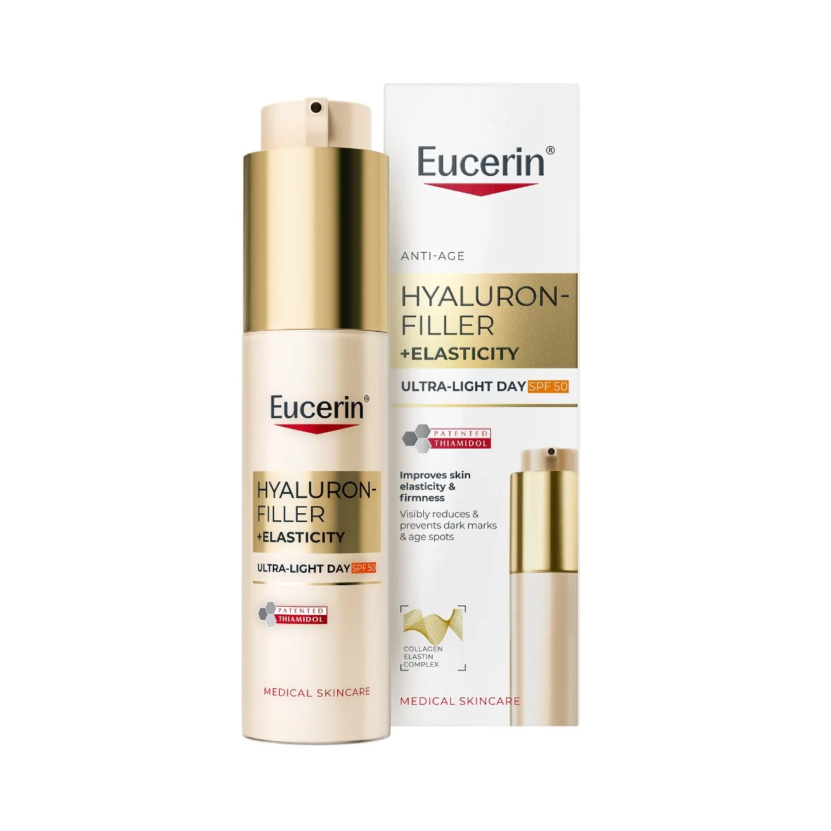 Crema de fata ultra lejera Hyaluron Filler+Elasticity SPF50+, 50ml, Eucerin