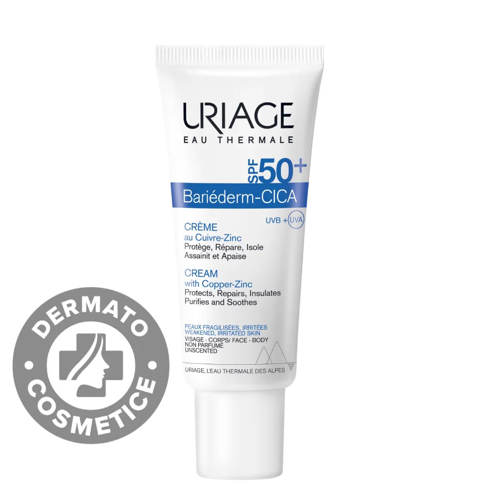Crema cu SPF 50+ Bariederm Cica, 40ml, Uriage