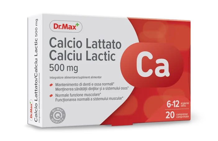 Dr. Max Calciu lactic, 20 comprimate
