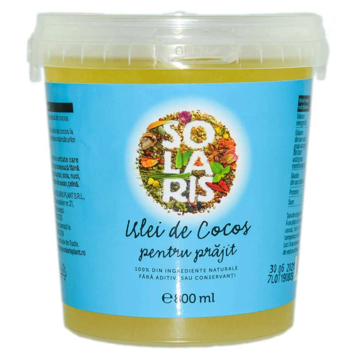 Ulei de cocos pentru gatit, 800ml, Solaris