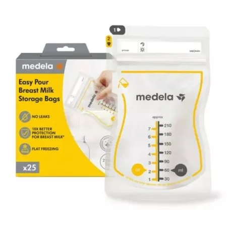 Pungi pentru depozitarea laptelui matern, 210ml * 25 bucati, Medela
