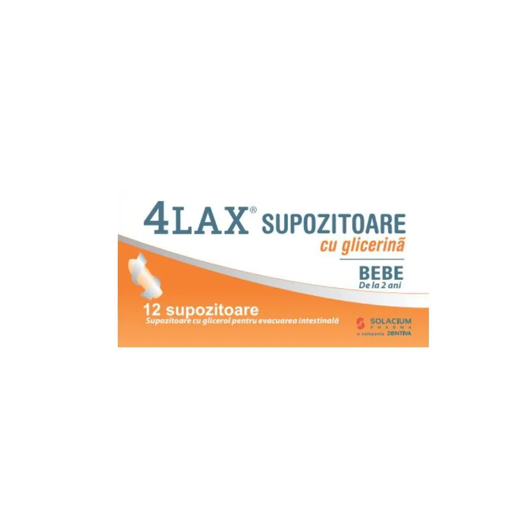 Supozitoare cu glicerina pentru bebe de la 2 ani 4Lax, 12 supozitoare, Solacium